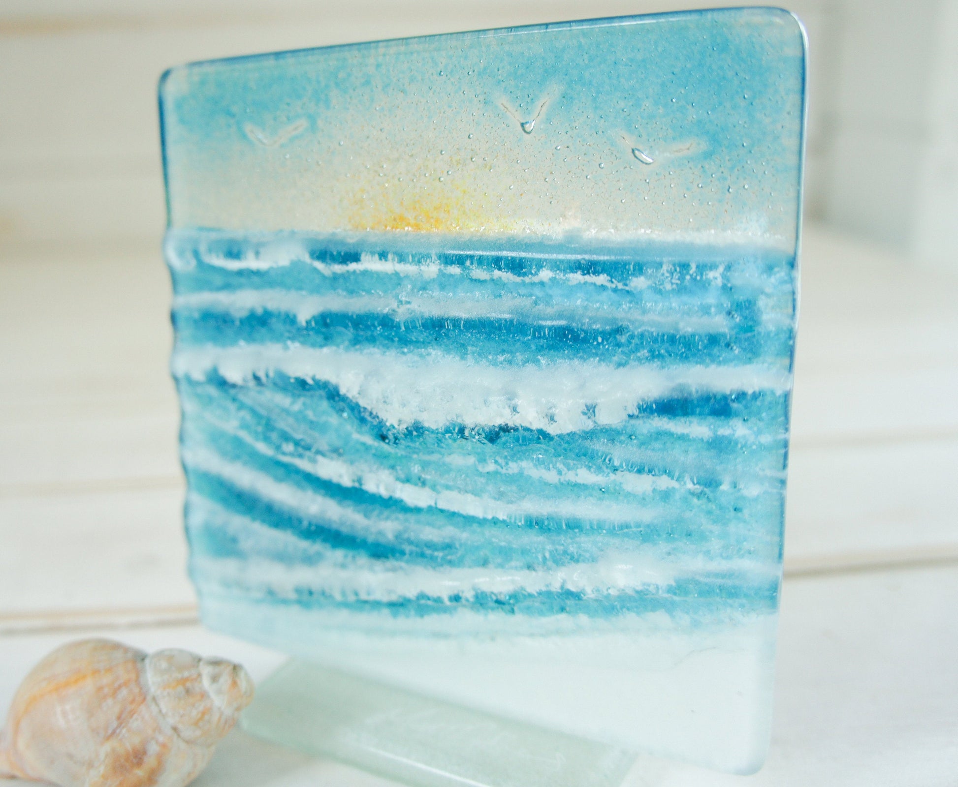 Wave Small Sun Suncatcher Glass Art