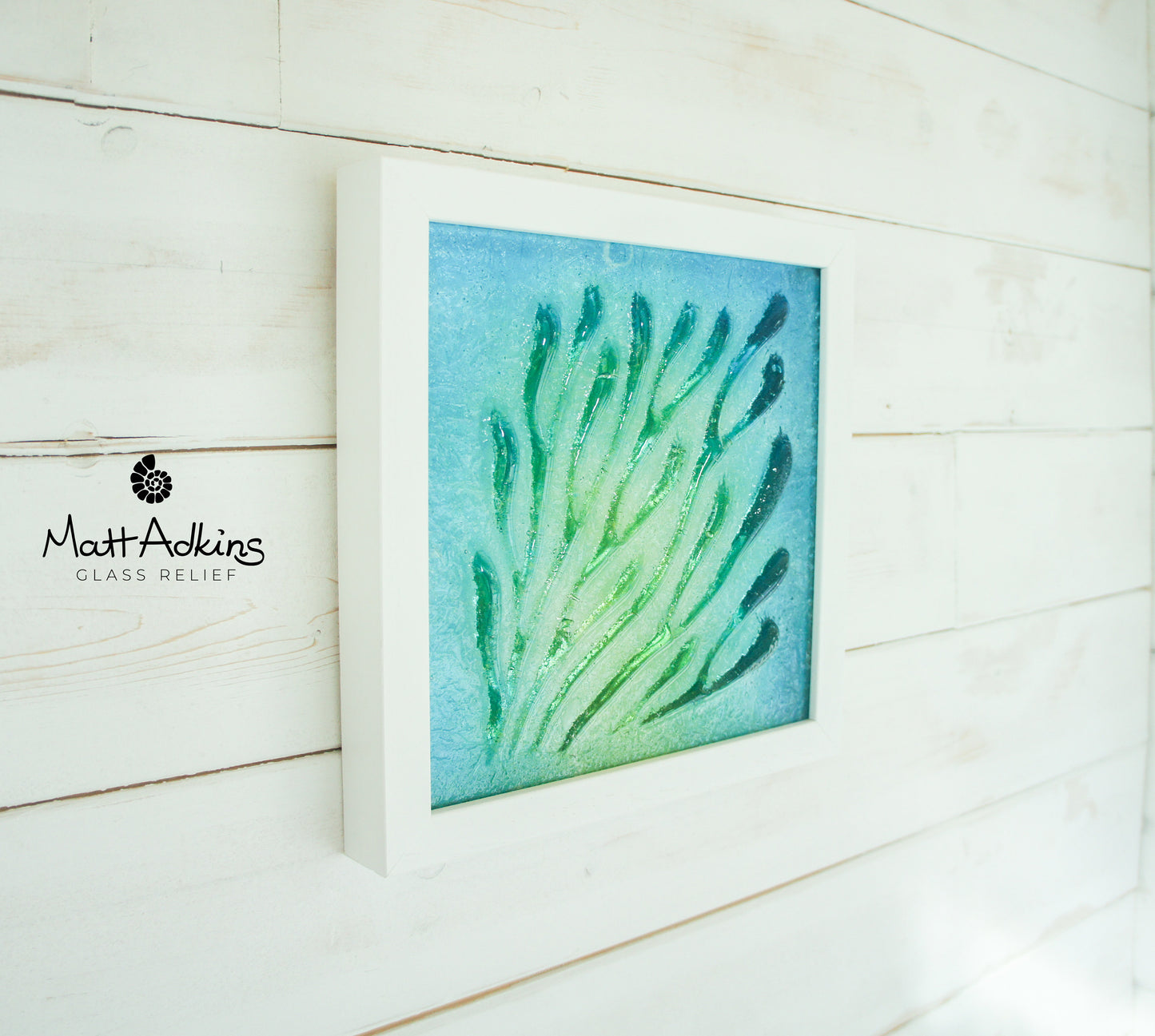 Coral Frame - Small - Green Turquoise Blue - 25x25cm(10")
