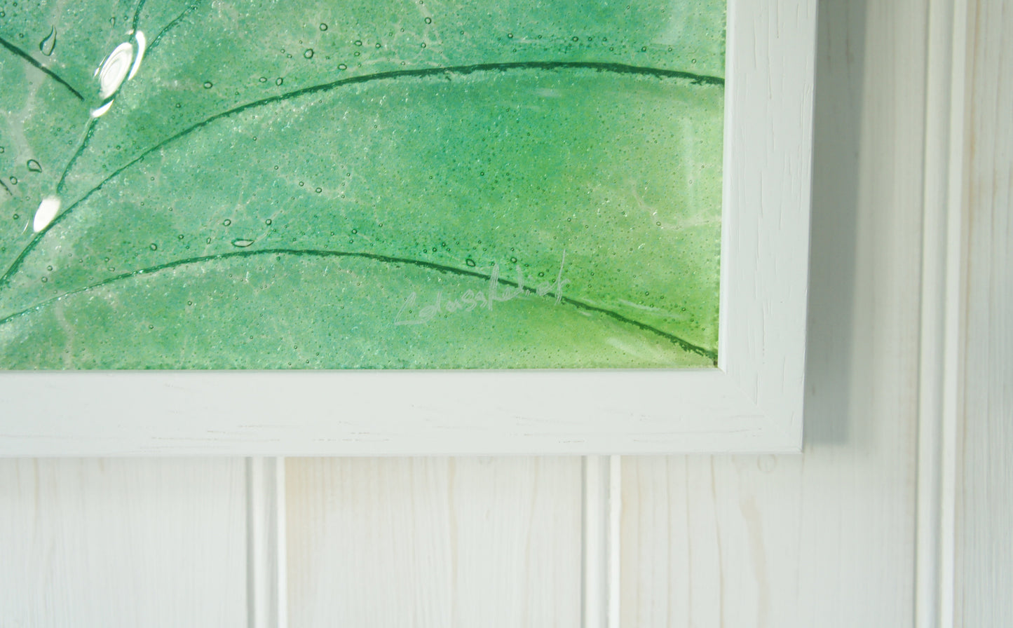 Ammonite Frame - Large Landscape - Swirl Turquoise Blue Green - 60x30cm(23x12")