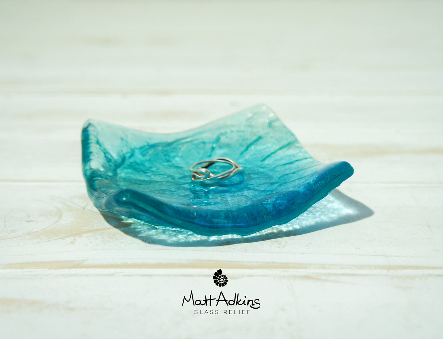 Ammonite Turquoise Blue handmade Ring Dish 10cm