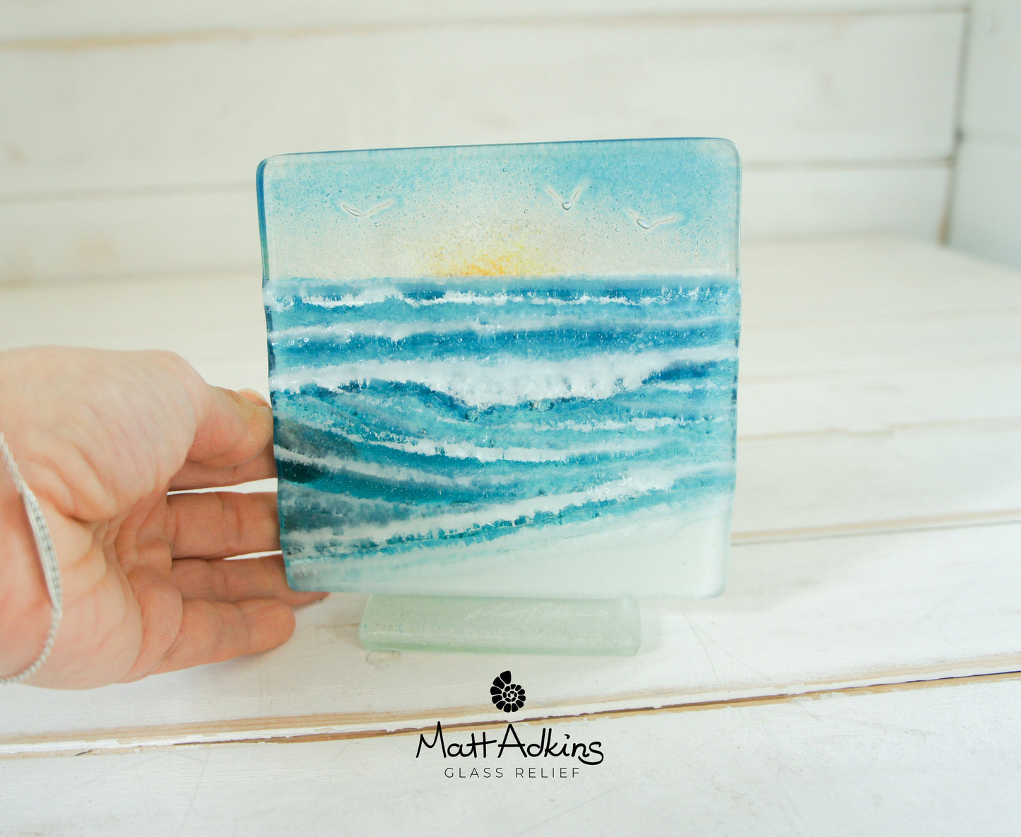 Wave Small Sun Suncatcher Glass Art