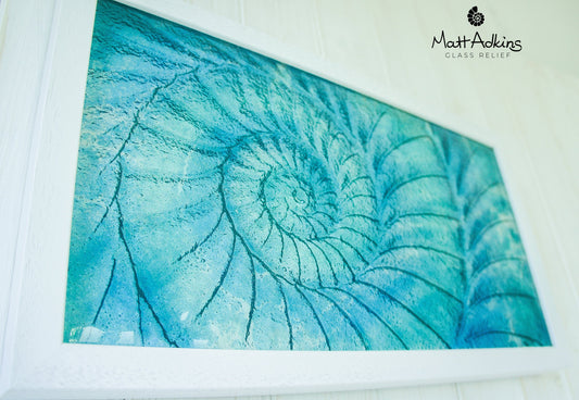 Ammonite Frame - Medium Landscape - Blue Turquoise - 45x25cm(17"x10")