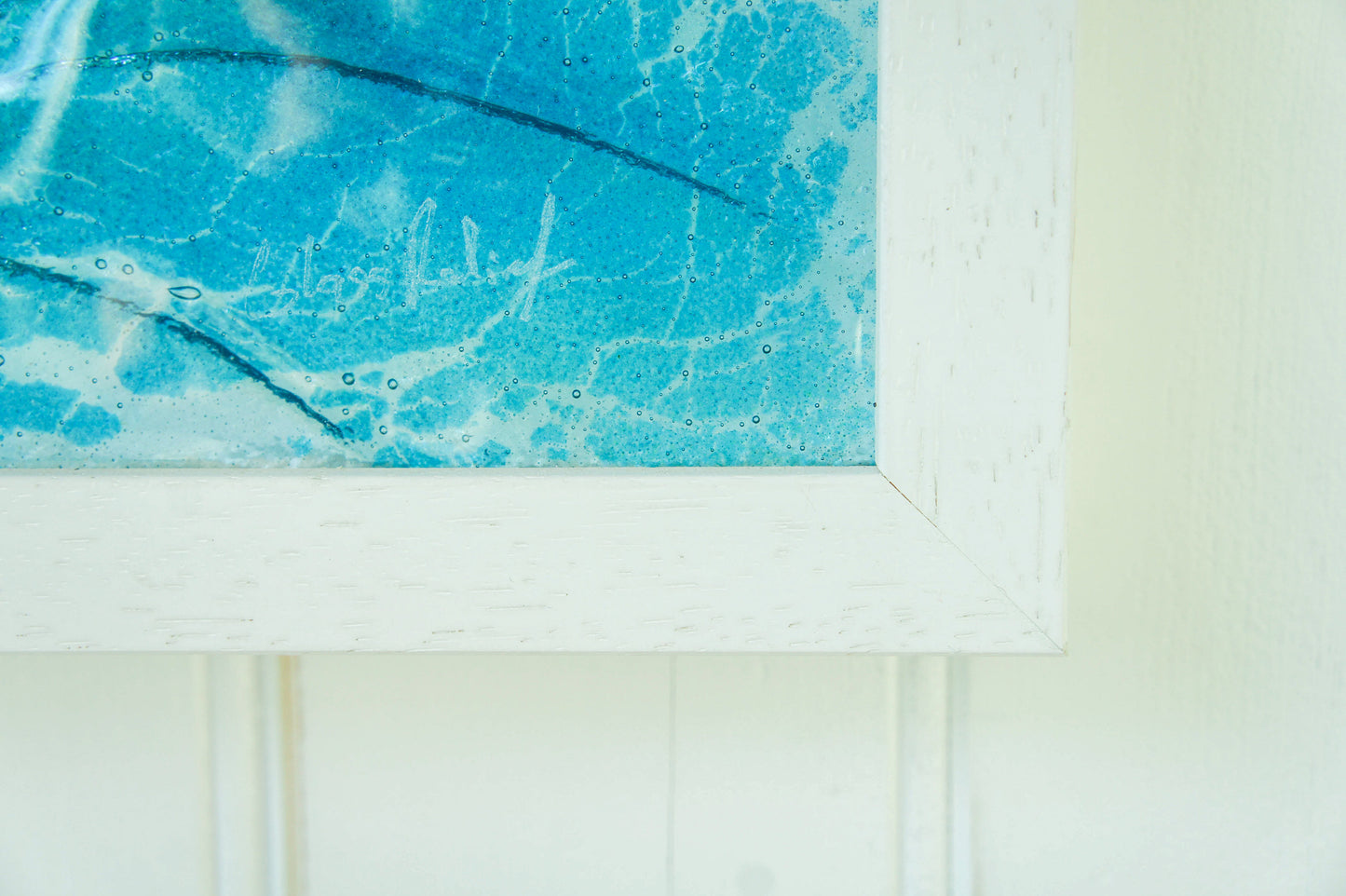 Ammonite Frame - Large Landscape - Swirl Turquoise Blue - 60x30cm(23x12")