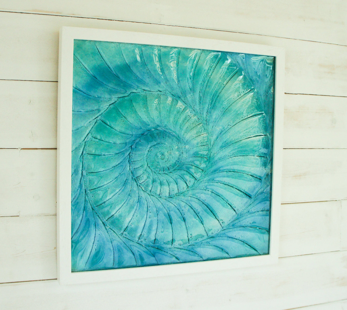 Ammonite Frame - Large Square - Turquoise Blue - 44x44cm(17"x17")