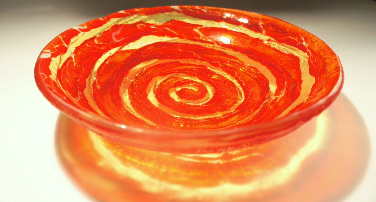 Red Yellow Fruit Swirl Bowl - 29cm(12")