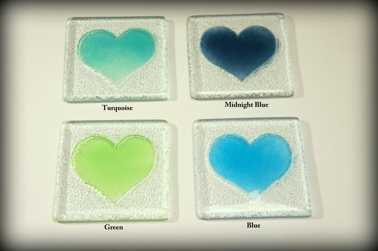 2 Heart Coasters - Choose Your colours