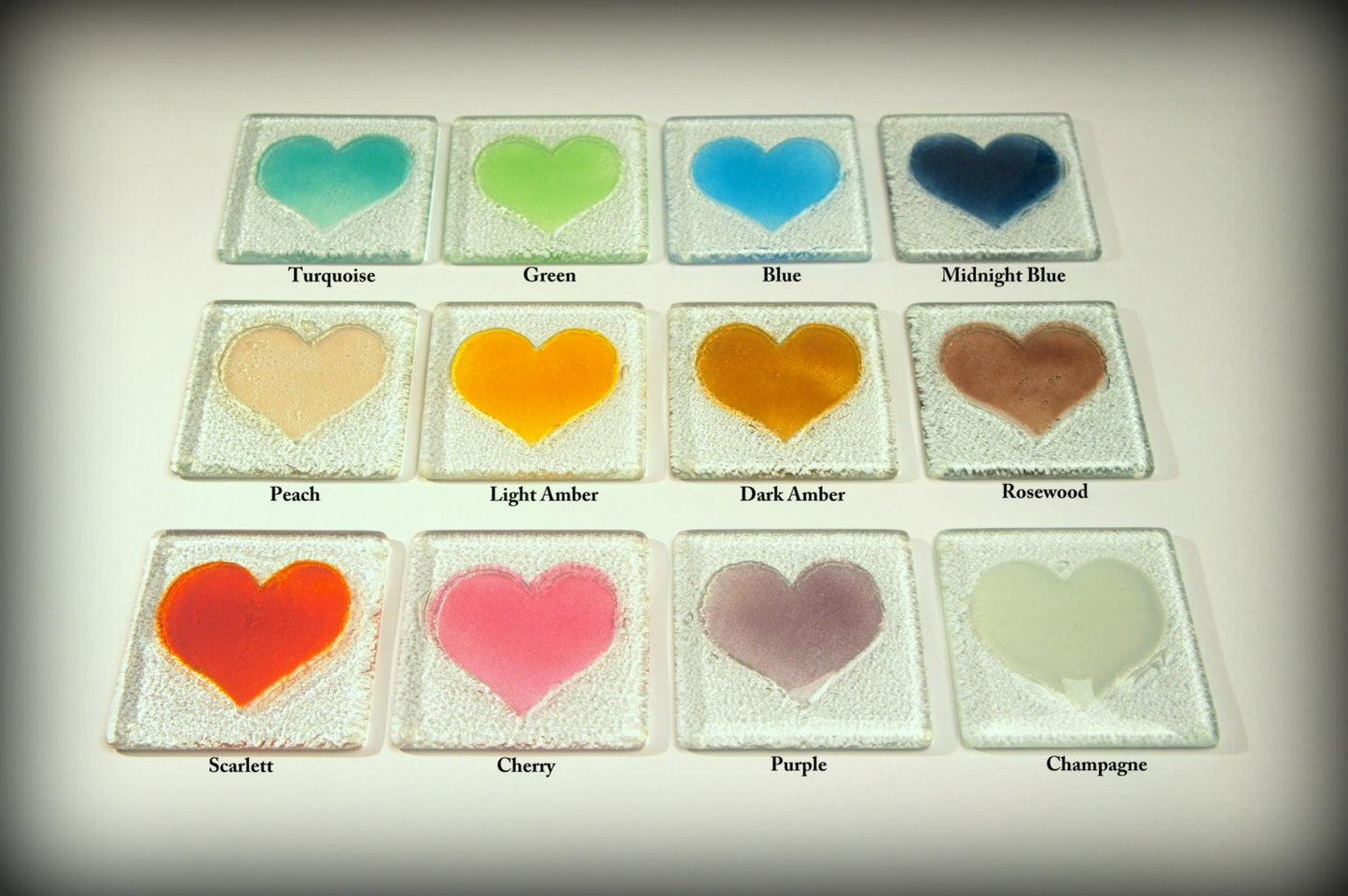 6 Heart Coasters - Choose your colours
