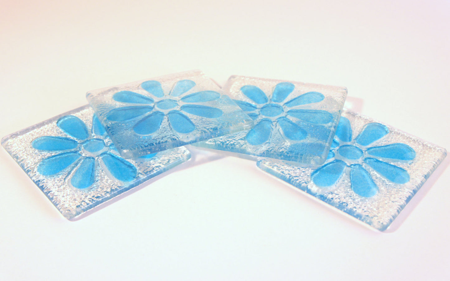 4 Daisy Blue Coasters